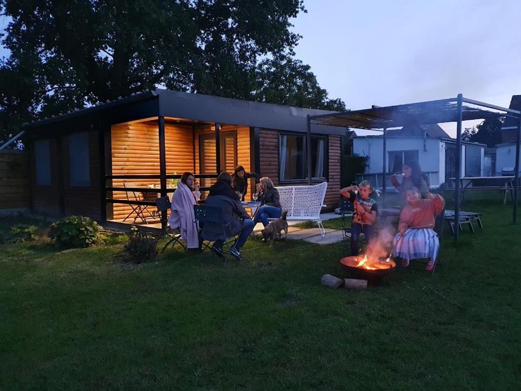 Houten Huisje Tussen Paarden Nieuwerkerken Luaran gambar